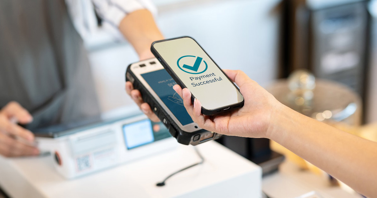 Customer and business using phones as a Pos System