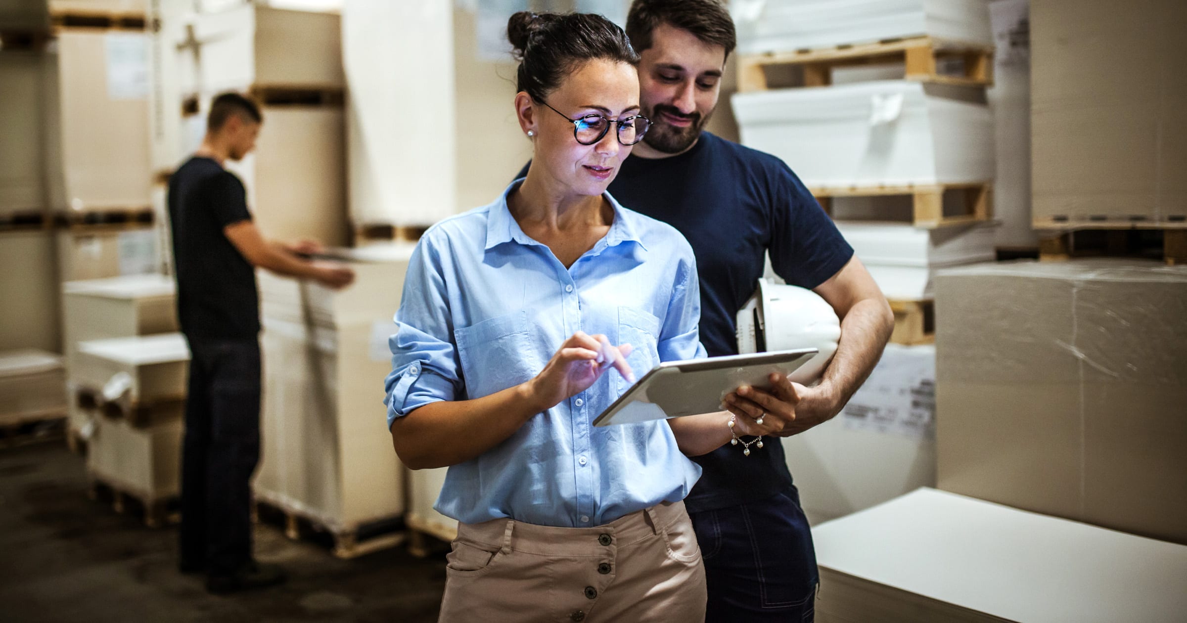 Woman using an enterprise tablet for your business